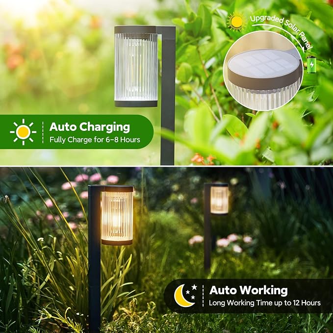 Solar Pathway Lights Outdoor, 6 Pack Upgraded Outdoor Solar Lights - Image 4