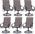 PHI VILLA Patio Swivel Dining Chairs Set of 6 Outdoor Metal Chair by PHIVILLAThepioneerofcomfortablehouseholdsupplies