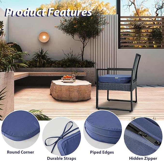 Outdoor Chair Cushions Set of 4 -Waterproof Outdoor Seat Cushions - Image 5