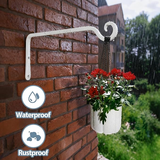 BOLITE Plant Hangers, 10 Inch Hanging Plant Brackets Outdoor Indoor, Wall Hooks - Image 3