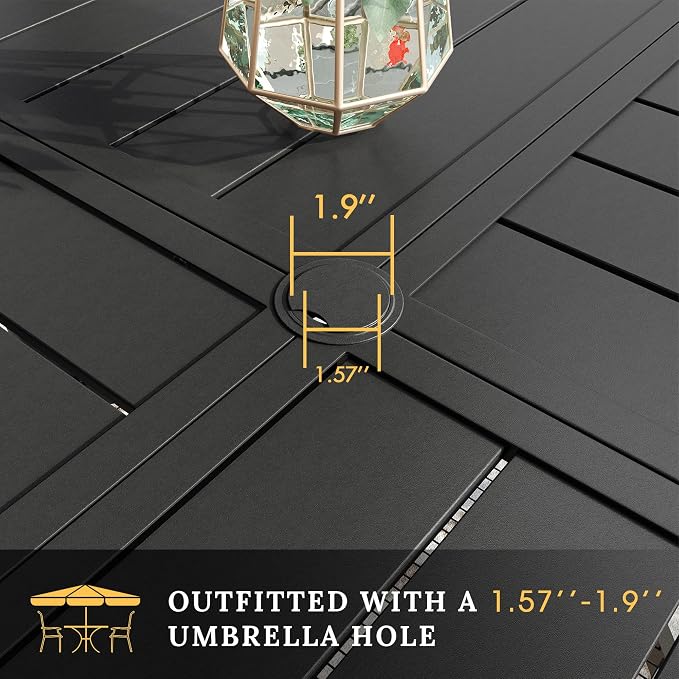 VICLLAX Round Patio Table with Adjustable Umbrella Hole - Image 4