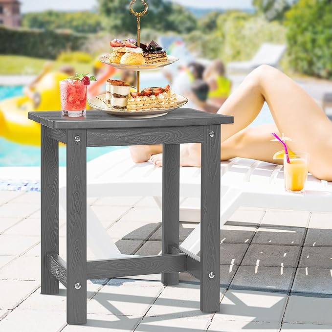Y&M Outdoor Side Table, HIPS Adirondack Small Single Table, Waterproof Square - Image 2