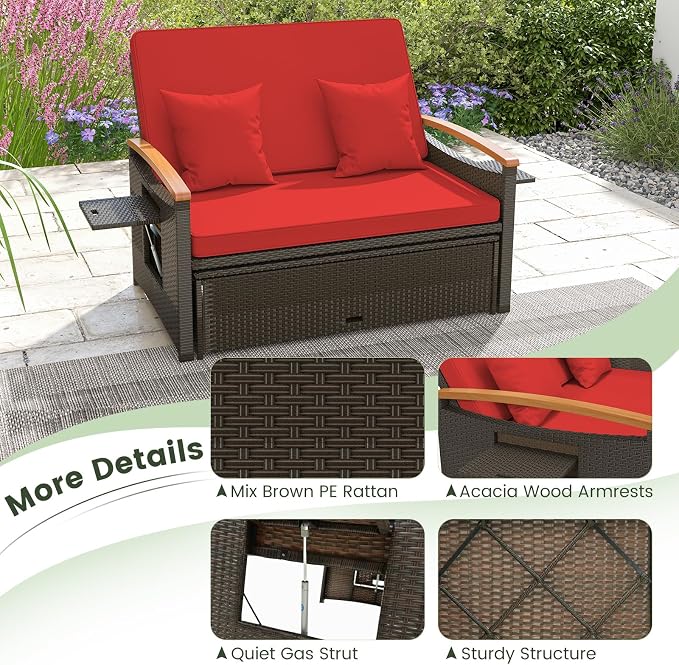 Tangkula Patio Rattan Daybed - Image 7