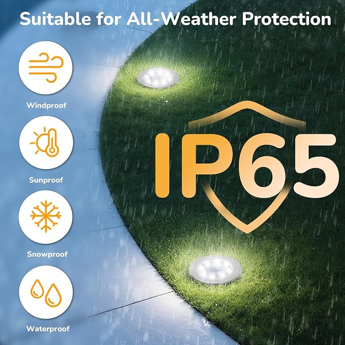 INCX Solar Lights for Outside, 12 Pack Solar Lights Outdoor Waterproof - Image 2
