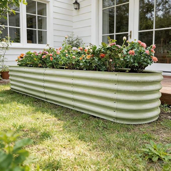 Gardmax Galvanized Raised Garden Bed, Lightweight Planter Boxes Outdoor - Image 8