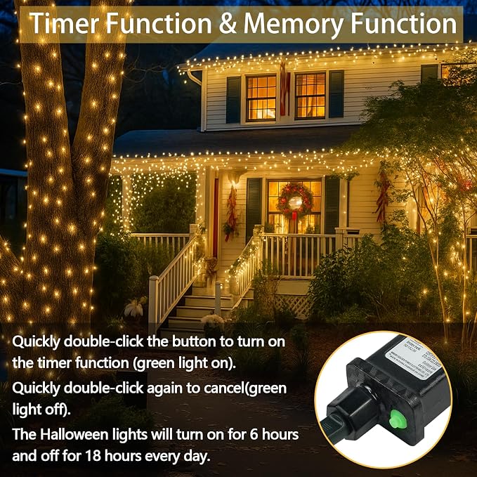 Warm White to Multicolor Color Changing 200 LED 66FT Connectable Christmas - Image 4