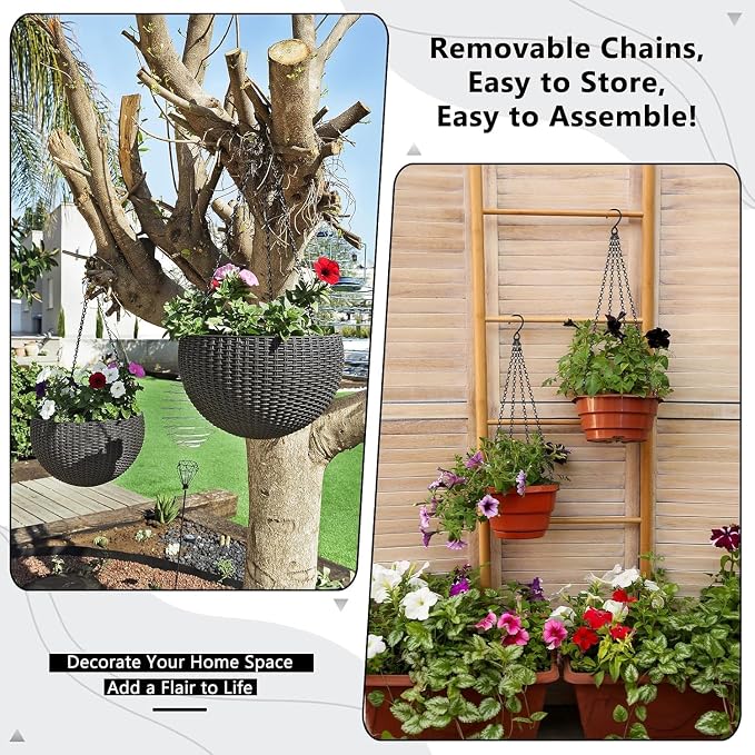 garini 6 Pack, 23 Inch Hanging Baskets Chain, Bird Feeders and Lanterns - Image 6