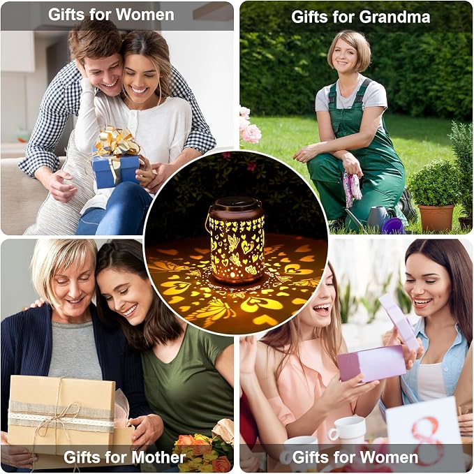 Solar Lanterns Outdoor, Love Mom Lantern Garden Decor Waterproof Decor Light - Image 8