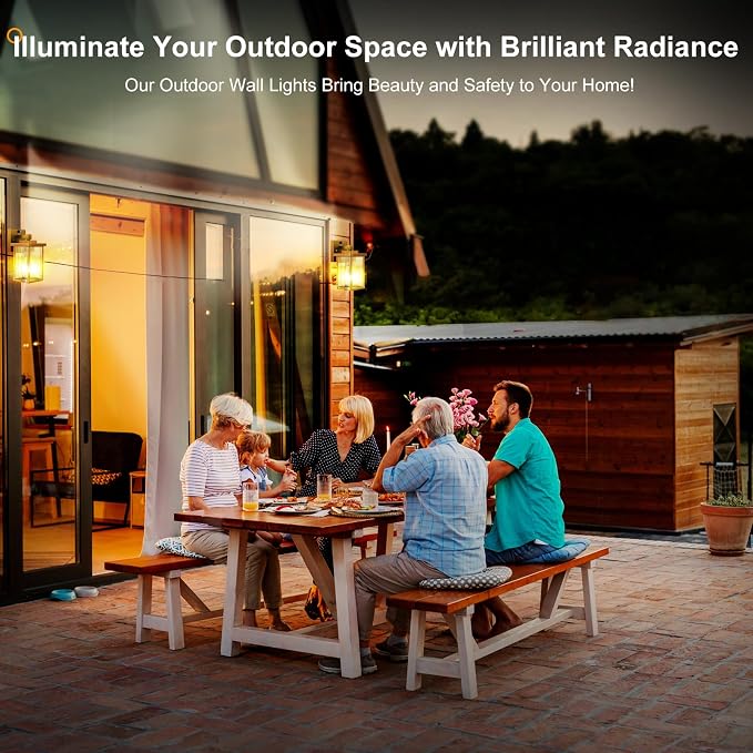 2 Pack Dusk to Dawn Outdoor Lighting, Waterproof Outdoor Porch Light - Image 6