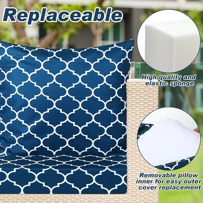 Hoteam 4 Set Outdoor Chair Patio Cushions 20 x 20 Inch Deep Seat Waterproof - Image 5