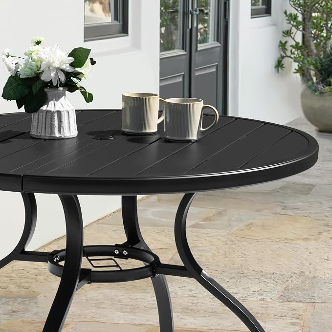 NUU GARDEN 41" Round Metal Outdoor Patio Dining Table - Image 5