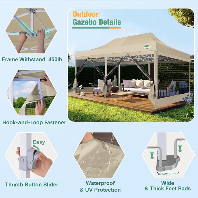 COBIZI 10x20 Canopy Tent, Heavy Duty Pop up Canopy - Image 2