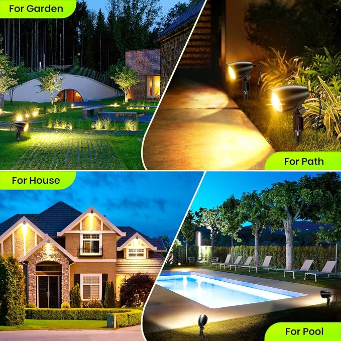 ZZXX 20W Outdoor Spotlight LED Landscape Lighting 120V Pathway Lights IP66 - Image 8