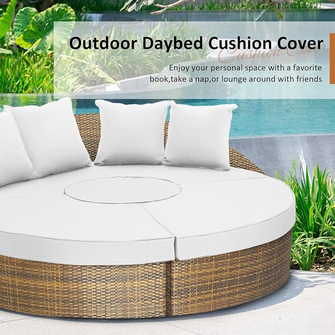Patelai 66" Outdoor Daybed Cushion Cover Round Replacement - Image 6
