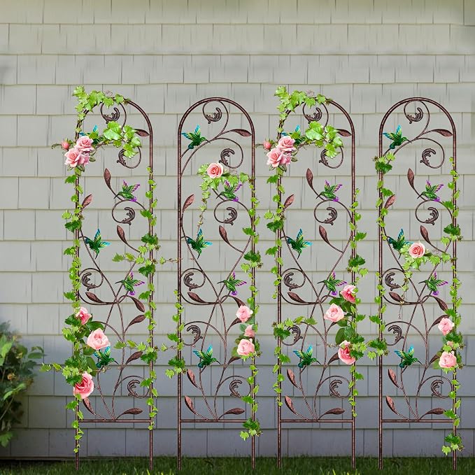 aboxoo Set of 4 Packs Hummingbird Metal Garden Trellis - Image 7