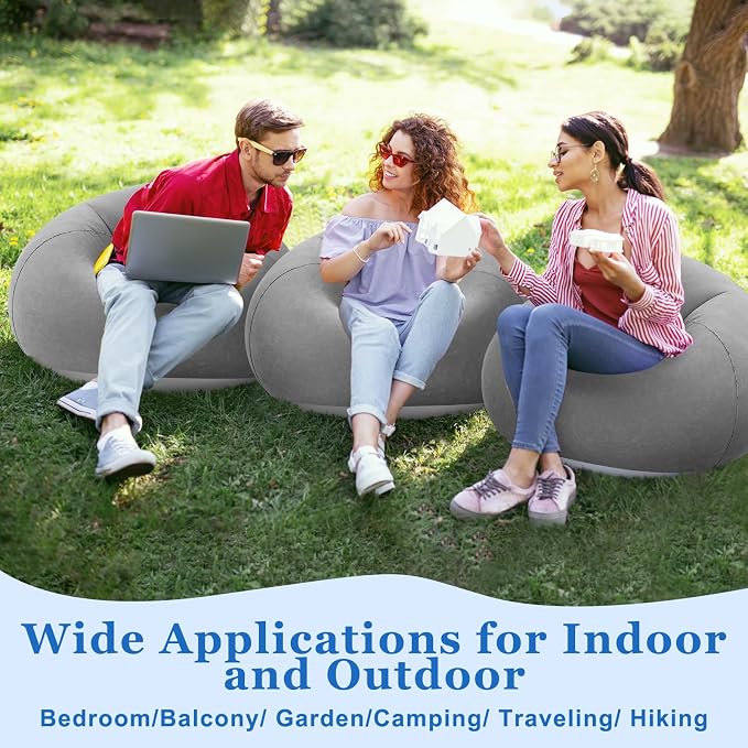 Realspring Inflatable Bean Bag Chairs Outdoor Blow up Camping Chairs Inflatable - Image 5