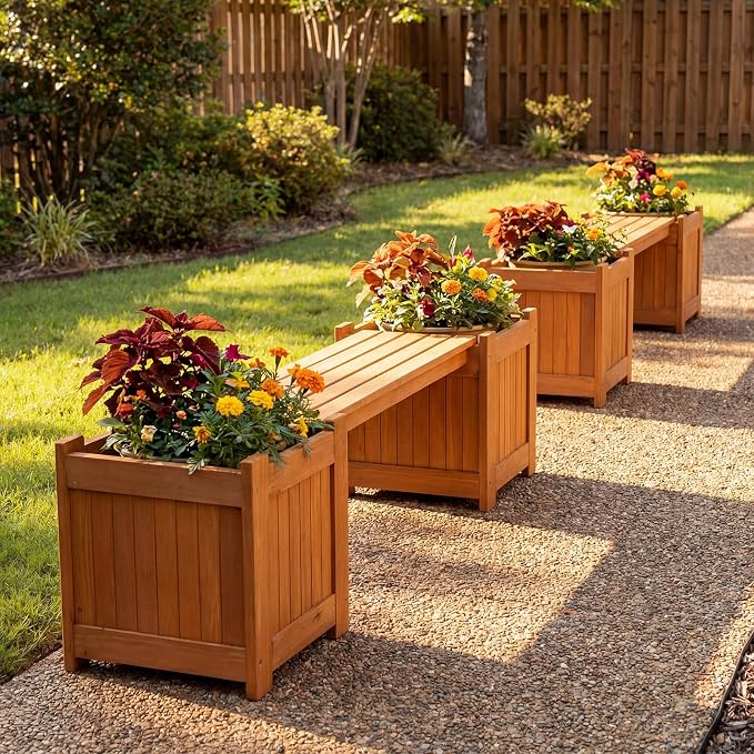 Giantex 2-in-1 Outdoor Bench - Image 4