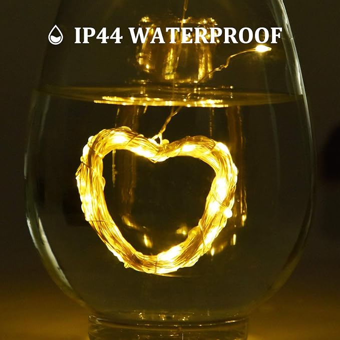 2 Pack 100 LED Solar Powered String Lights, Each 33FT Copper Wire 8 Modes Solar - Image 5