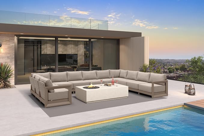PURPLE LEAF Patio Furniture Set U-Shaped Outdoor Couch by Unknown