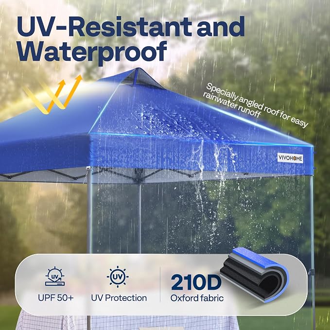 VIVOHOME 10x10ft Pop Up Canopy Tent One Push Setup Outdoor Portable Shelter - Image 2