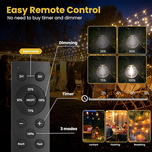 100FT Solar String Lights Outdoor Waterproof - Image 2
