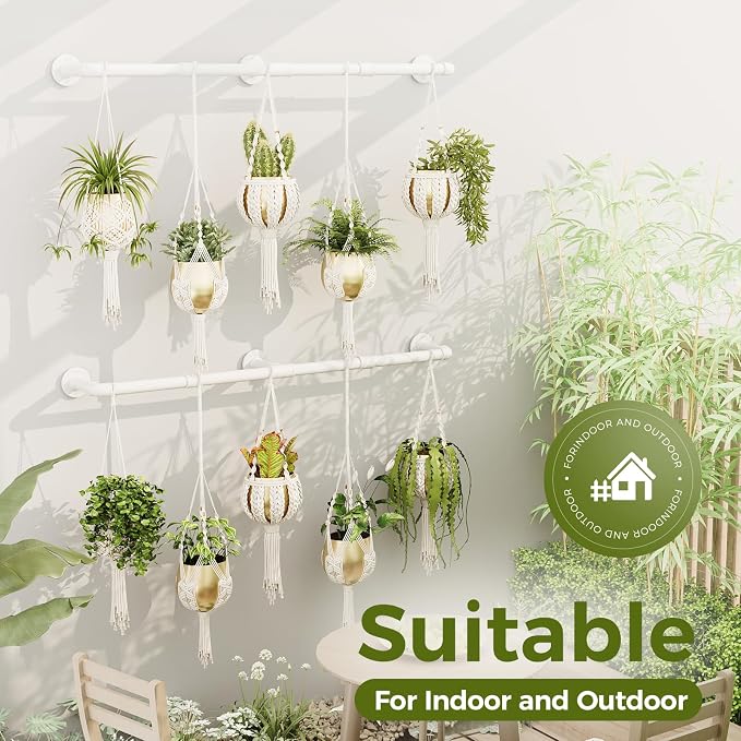 Bamworld Window Plant Hanger Indoor 63in 2PCS Hanging Planters - Image 5