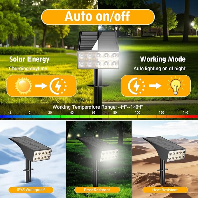 Solar Lights Outdoor Waterproof Ip68, Outdoor Solar Light Landscape Lighting - Image 4