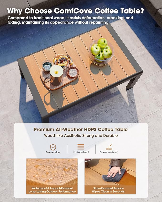 Aluminum Outdoor Patio Furniture Loveseat, All-Weather Patio Conversation Sets - Image 7