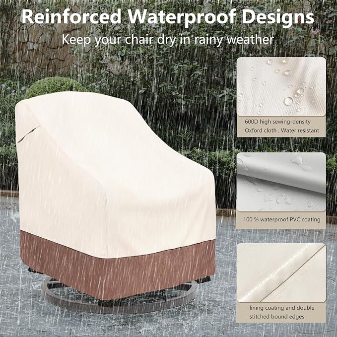 okcool Outdoor Swivel Chair Cover 2 Pack, Patio Chair Covers Waterproof - Image 5