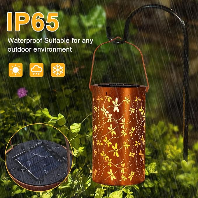 Dragonfly Solar Lanterns Outdoor Waterproof Hanging Lights, Dragonfly Gifts - Image 5