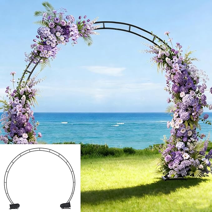 Large Metal Garden Arch Trellis, Wedding Arch. 8*7Ft. 19mm Heavy-duty Pipe by ROOLLYApampasgrass