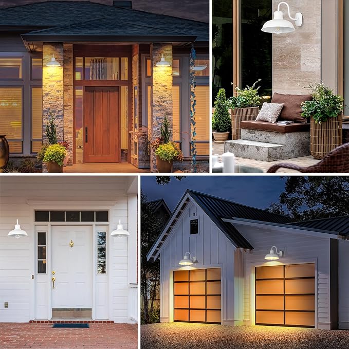 TOBUSA 2-Pack Dusk to Dawn Outdoor Wall Lights, Exterior Farmhouse Gooseneck - Image 7