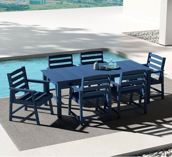 5-Piece Navy Blue Outdoor Dining Set - Image 8