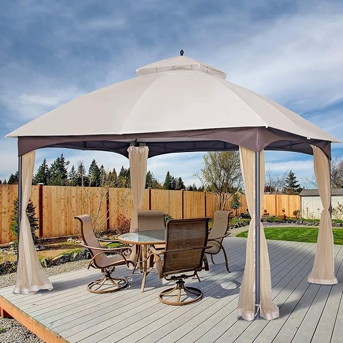 Patio Gazebo 10x12, Outdoor Gazebos, Heavy Duty Gazebo Soft Top Gazebos by Sannwsg