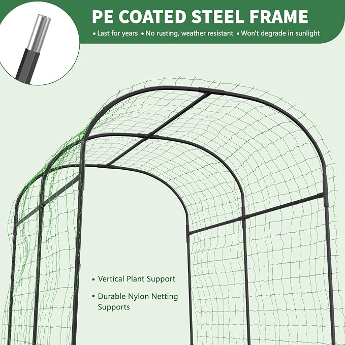 Tall Garden Arch Trellis for Climbing Plants, 83in Tall Metal Plant Support - Image 5