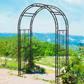 7FT Black Garden Arbor Trellis, Outdoor Metal Garden Arch by Solaroxy