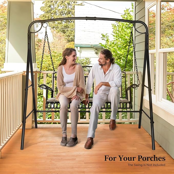 VINGLI Metal Porch Swing Frame, Heavy Duty 660 LBS Limit Steel Porch Swing Stand - Image 7