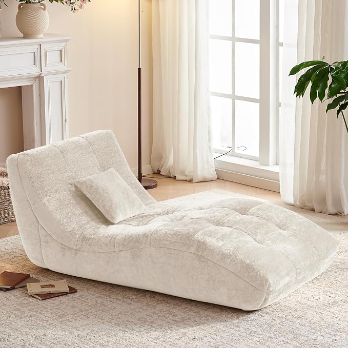 Chaise Lounge Chair with Curved Back, Modern Upholstered Recliner Sofa - Image 8