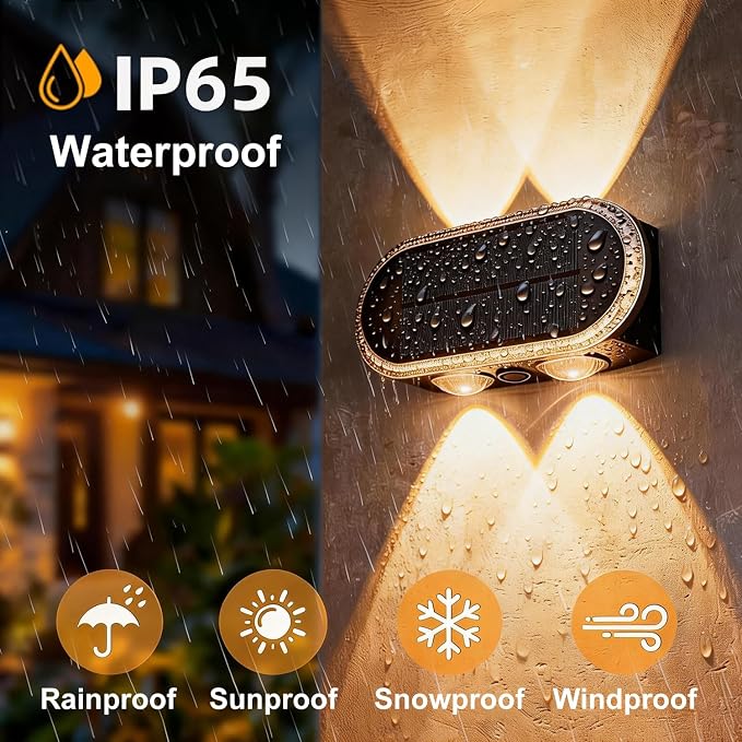 Fence Lights Solar Powered: Outdoor Wall Lighting IP65 Waterproof - Image 4