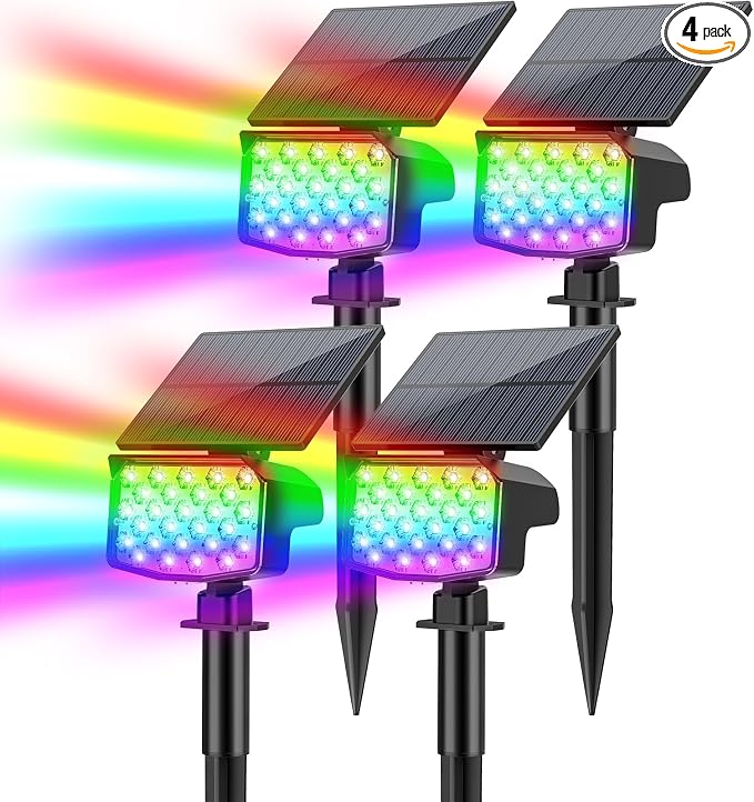 Solar Color Changing Spot Lights Outdoor, Solar Christmas Lights Outdoor by MinPea