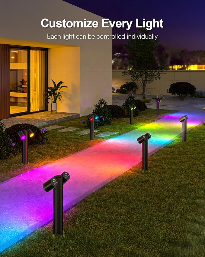 Lumary Smart Pathway Lights Pro 700LM, RGBAICW Color Changing Landscape Lights - Image 3
