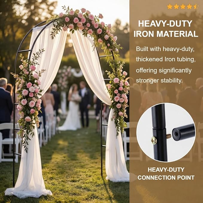 Metal Pergola Arbor, Heavy Duty Reinforced Thick Iron Pipe - Image 6