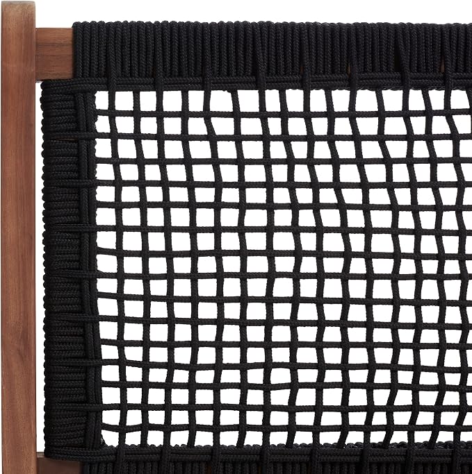SAFAVIEH Outdoor Collection Kobina Natural Acacia Wood/Black Rope Foldable Bench - Image 10