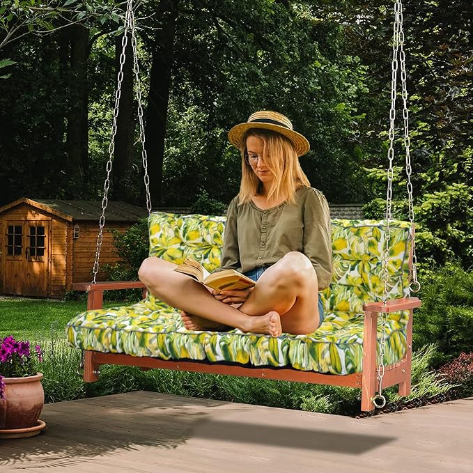 Waterproof Porch Swing Cushion Replacement, 2–3 Seat Swing Seat Cushion - Image 2
