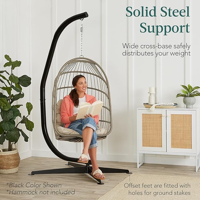 Best Choice Products Metal Hanging Hammock C-Stand - Image 4