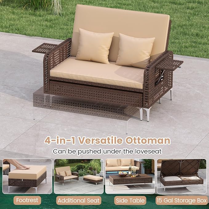 Tangkula Patio Rattan Daybed - Image 7