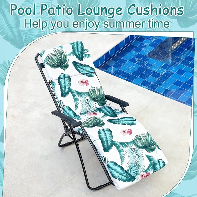 2 Pcs Indoor Outdoor Chaise Lounge Cushions 72 x 22 Inches Sponge Bench Outdoor - Image 4