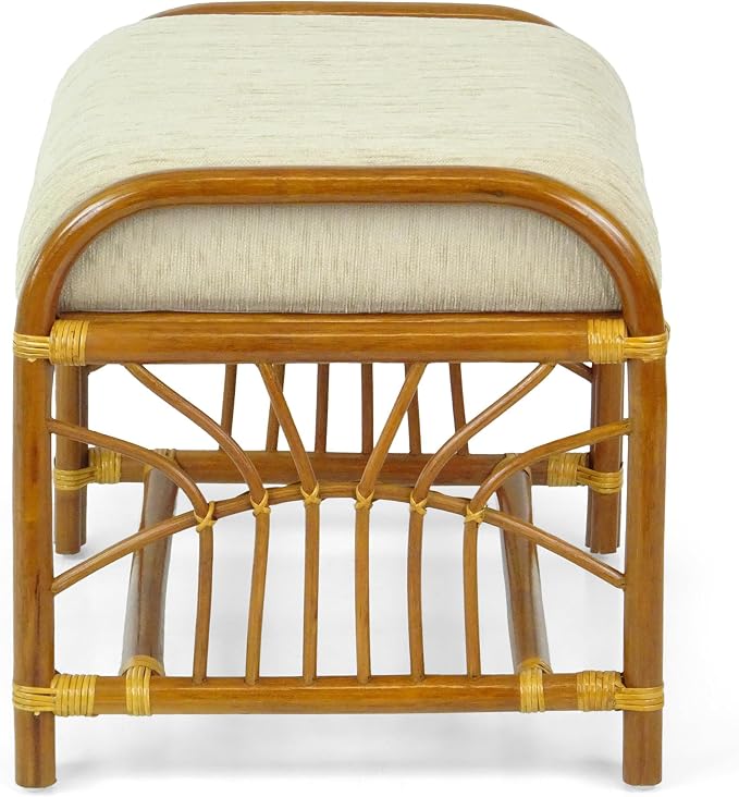 Krit Handmade Rattan Wicker Ottoman Footstool - Image 9