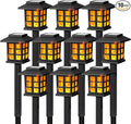 GIGALUMI Solar Lights for Outside, 10 Pack Flickering Flame LED Solar Outdoor by GIGALUMI