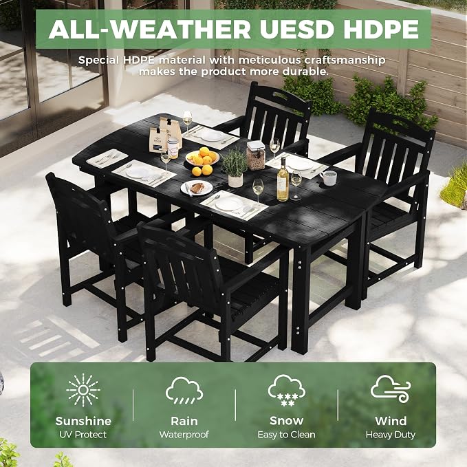 HDPE Outdoor Patio Dining Set - Image 3